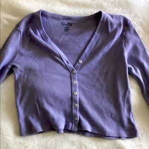 BRANDY MELVILLE LAVENDER CROP LONG SLEEVE